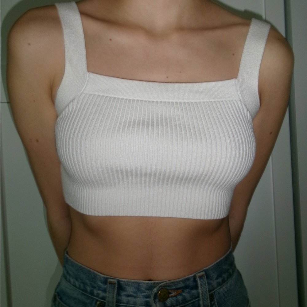 White Ribbed Tank